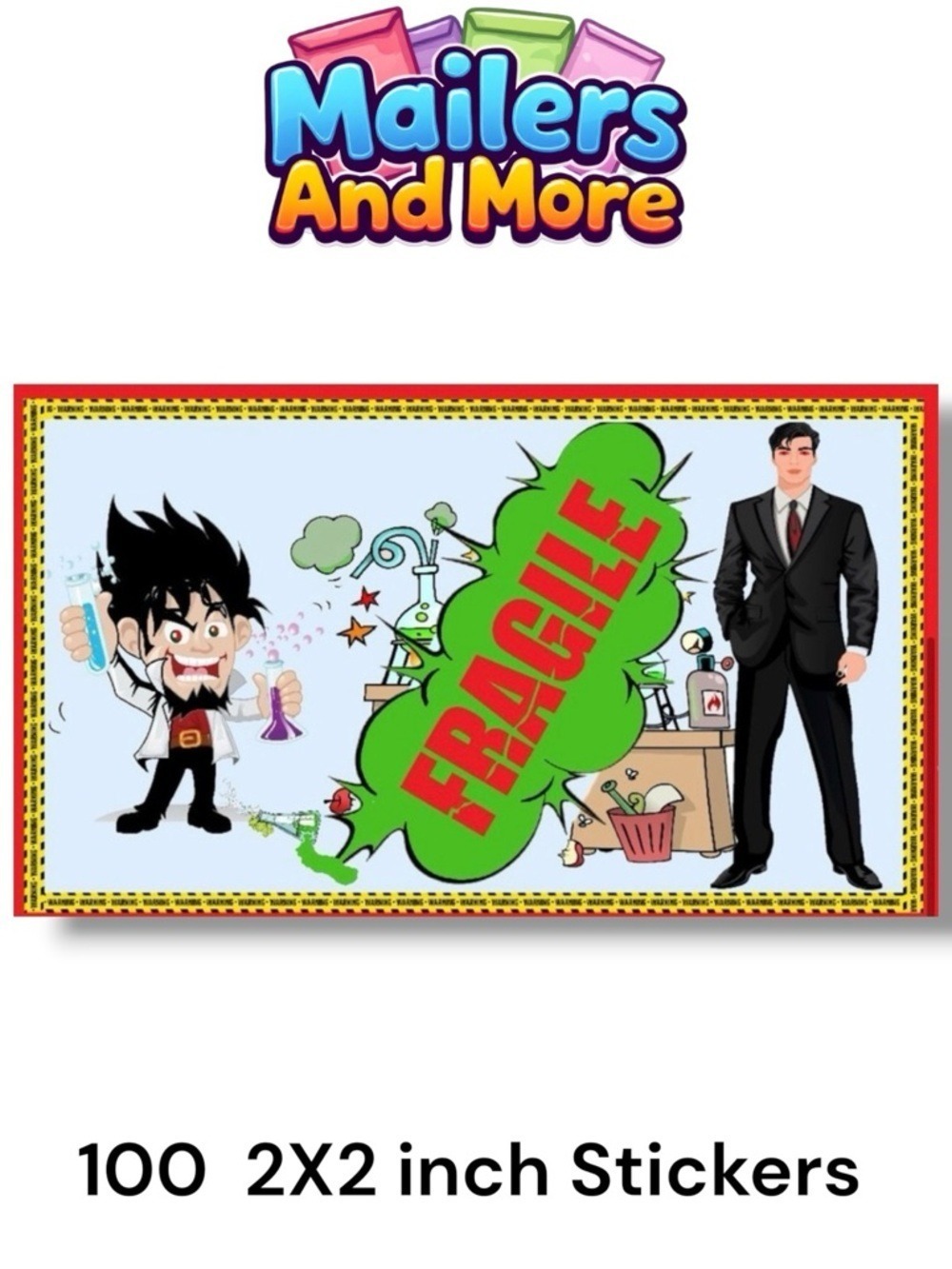 100 Pack of 3.5” X 2” Fragile Stickers PRICE IS FIRM - Picture 1 of 3